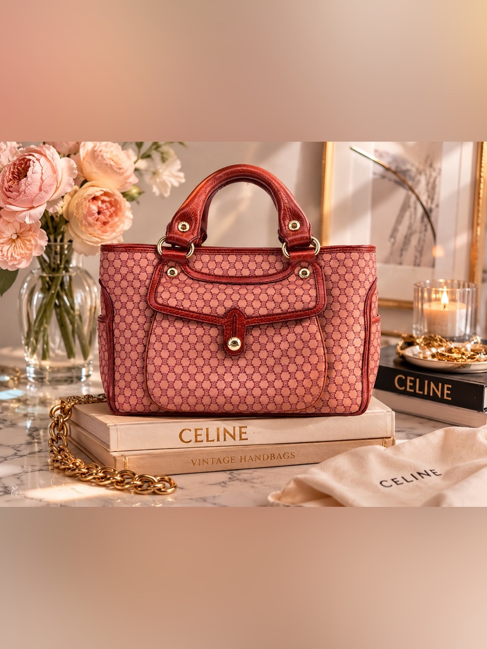 Celine Pink Macadam Boogie Bag Y2K Vintage Satchel